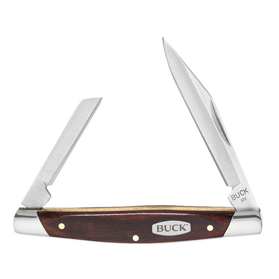 Buck 0375BRS Deuce 2-Blade Folding Pocket Knife, Wood Handle, Boxed